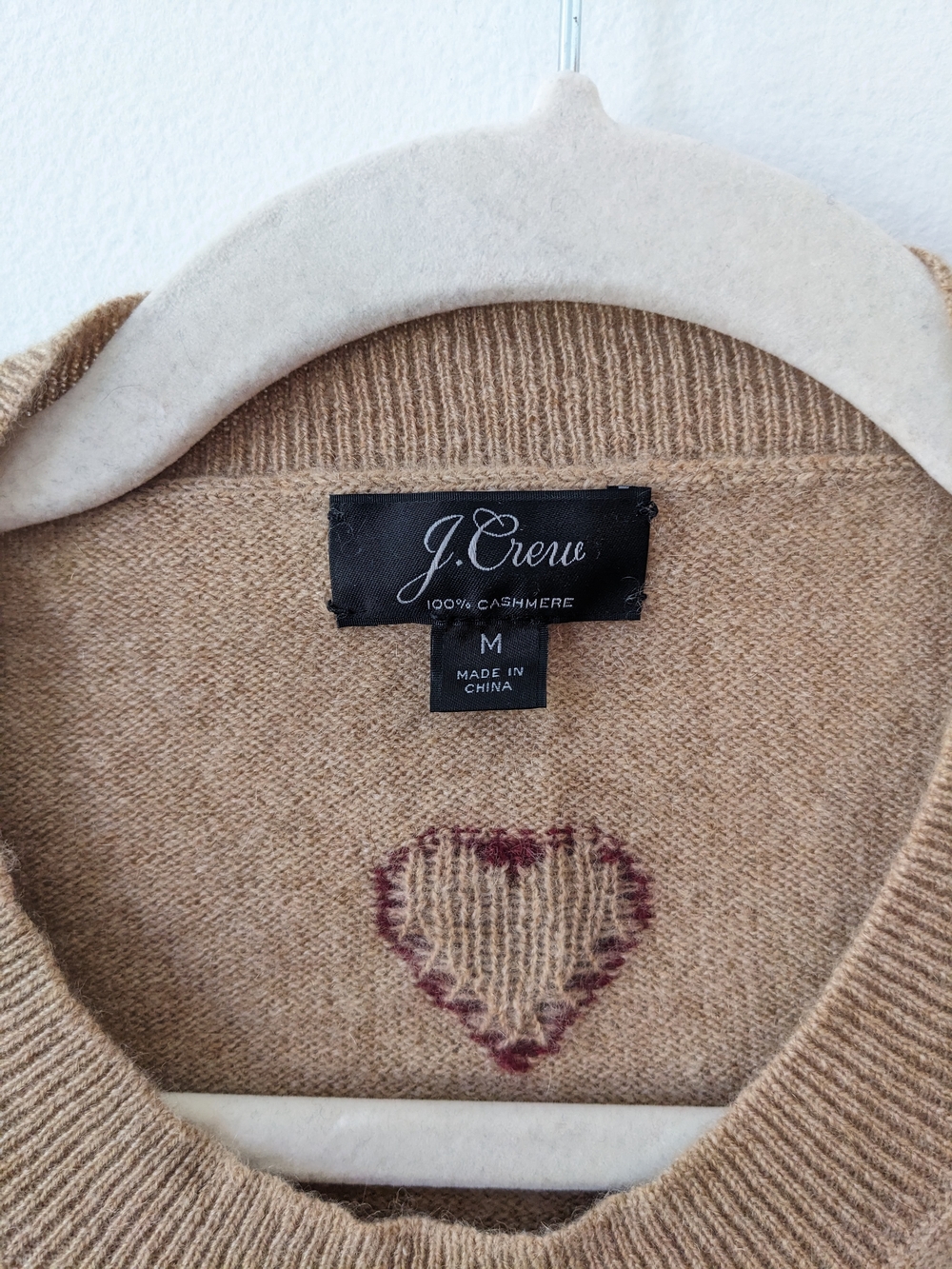 J. Crew 100% Cashmere Heart Sweater - Picture 2 of 4